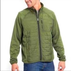 Orvis Mixed Media Olive Green Quilted Jacket Large